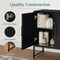 Best Choice Products 2-Door Slatted Storage Cabinet, Accent Furniture w/ Non-Scratch Foot Pads